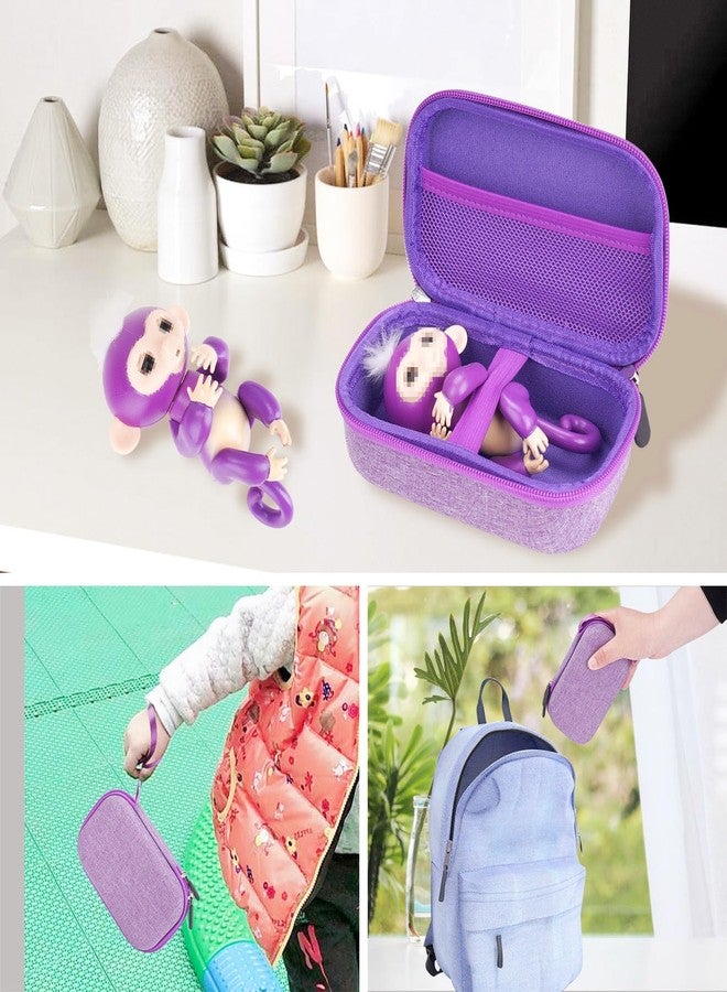 YouKnow Travel Case Compatible with Fingerlings Monkey New Interactive Baby Electronic Pets - Talking Toys for Ages 5-7 Girls (Purple) - Image 4
